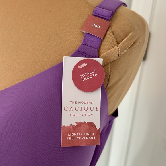 Cacique Lightly Lined Full Coverage Smooth Bra Purple - Picture 8 of 10